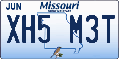 MO license plate XH5M3T