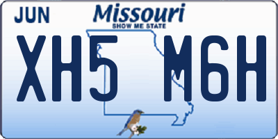 MO license plate XH5M6H