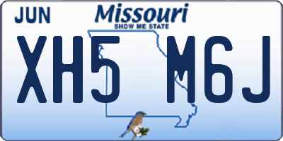 MO license plate XH5M6J