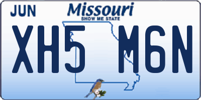 MO license plate XH5M6N