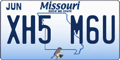MO license plate XH5M6U