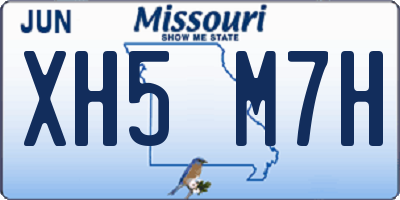 MO license plate XH5M7H