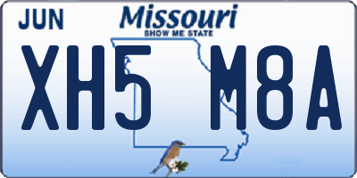MO license plate XH5M8A
