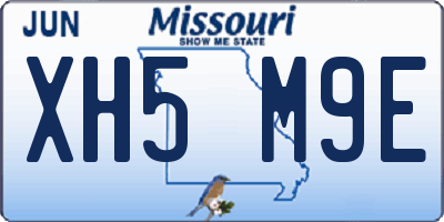 MO license plate XH5M9E