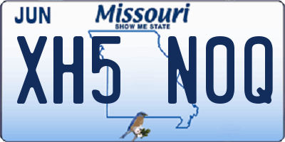 MO license plate XH5N0Q