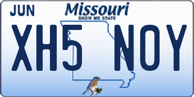 MO license plate XH5N0Y
