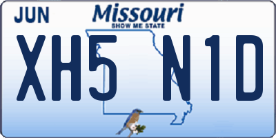 MO license plate XH5N1D