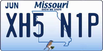 MO license plate XH5N1P