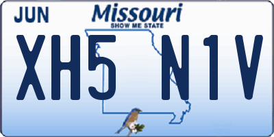 MO license plate XH5N1V