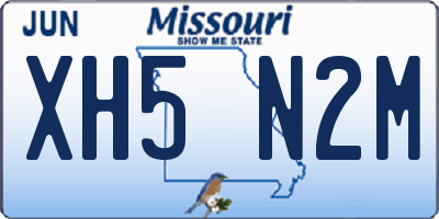 MO license plate XH5N2M