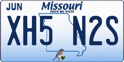 MO license plate XH5N2S