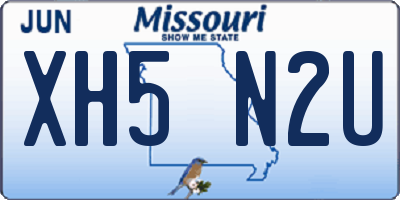 MO license plate XH5N2U