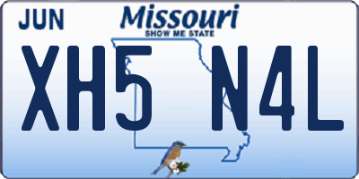 MO license plate XH5N4L