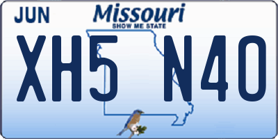 MO license plate XH5N4O