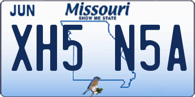 MO license plate XH5N5A