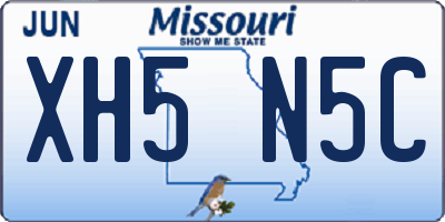 MO license plate XH5N5C