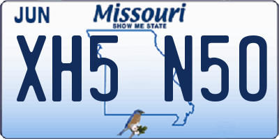 MO license plate XH5N5O