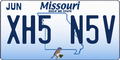 MO license plate XH5N5V