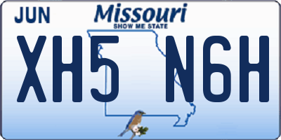 MO license plate XH5N6H