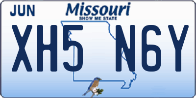 MO license plate XH5N6Y