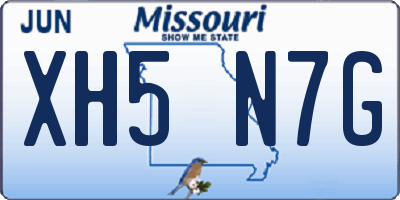 MO license plate XH5N7G