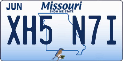 MO license plate XH5N7I