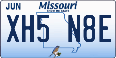 MO license plate XH5N8E