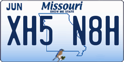 MO license plate XH5N8H