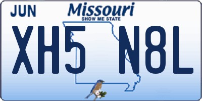 MO license plate XH5N8L