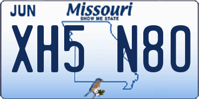 MO license plate XH5N8O
