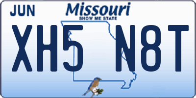 MO license plate XH5N8T