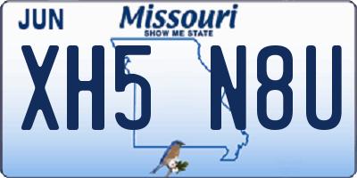 MO license plate XH5N8U