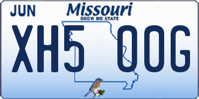 MO license plate XH5O0G
