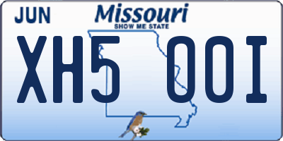 MO license plate XH5O0I