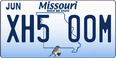 MO license plate XH5O0M