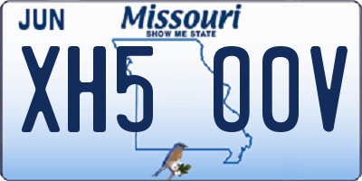 MO license plate XH5O0V
