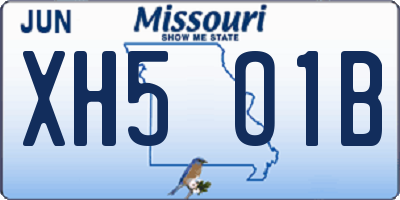 MO license plate XH5O1B