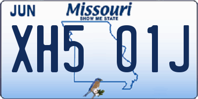 MO license plate XH5O1J