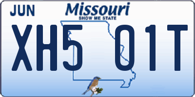 MO license plate XH5O1T