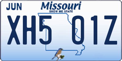MO license plate XH5O1Z