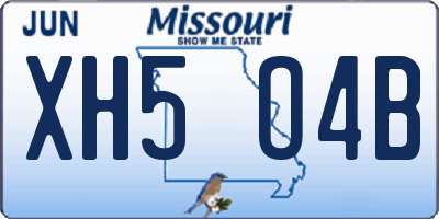 MO license plate XH5O4B