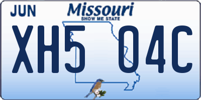 MO license plate XH5O4C