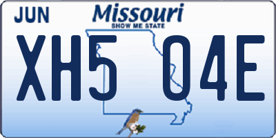 MO license plate XH5O4E