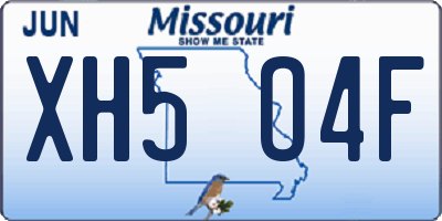 MO license plate XH5O4F
