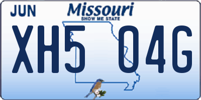 MO license plate XH5O4G