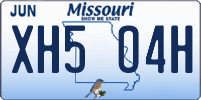 MO license plate XH5O4H