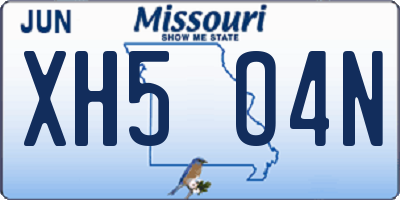 MO license plate XH5O4N