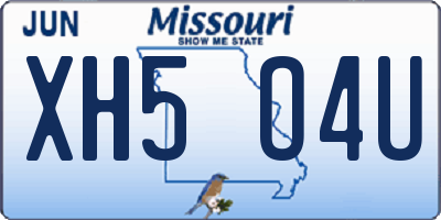 MO license plate XH5O4U