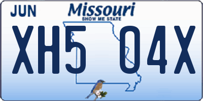 MO license plate XH5O4X