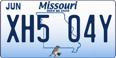 MO license plate XH5O4Y